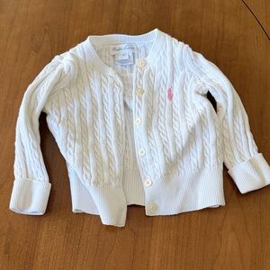 Ralph Lauren Kids White Cable Knit Sweater